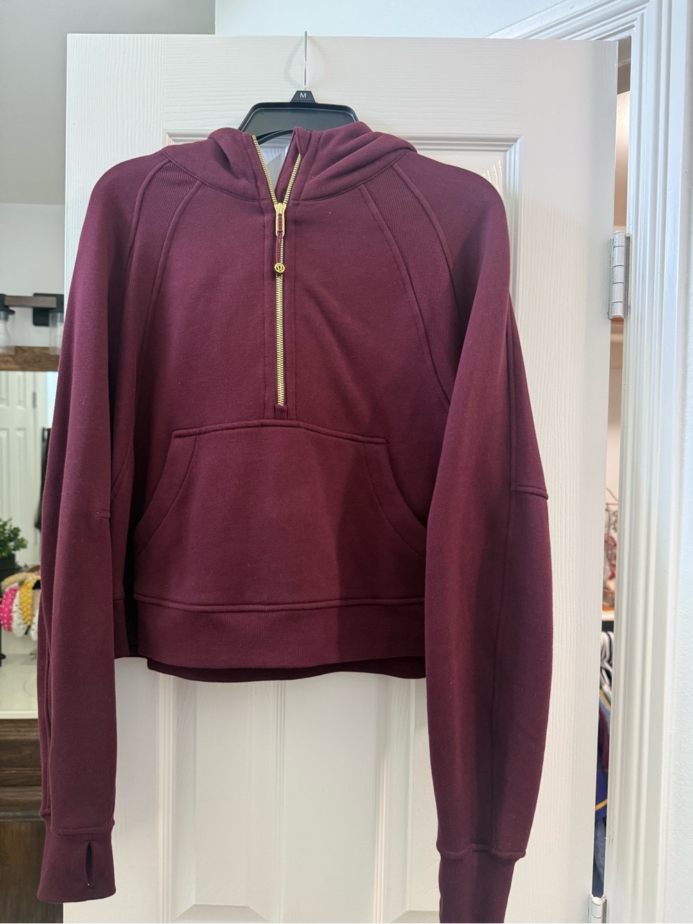 lululemon athletica Scuba Oversized Half-Zip Hoodie - Burgundy Bay / Gold - Picture 5 of 6